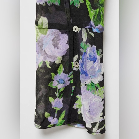 Mango semi transparent printed shirt NWT - Picture 5 of 5